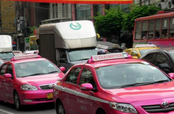 Pink taxi