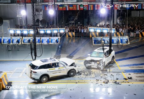 تصادم شيري تيجو 9 في اختبارات