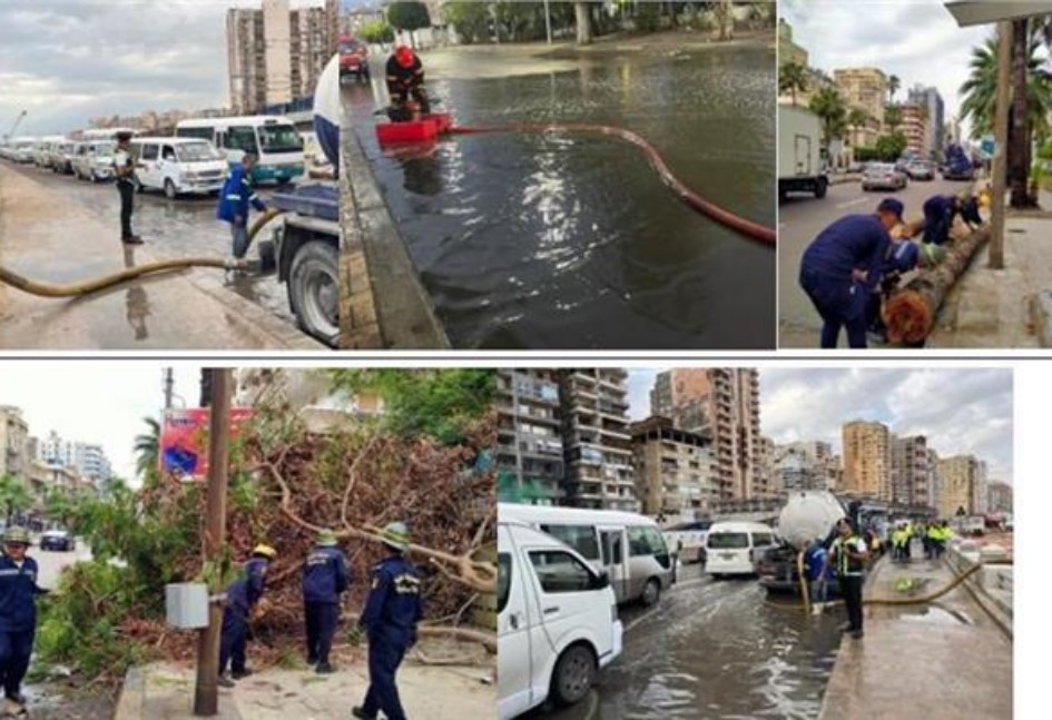 الأضرار التي تعرضت لها الاسكندرية بسبب الظروف الجوية