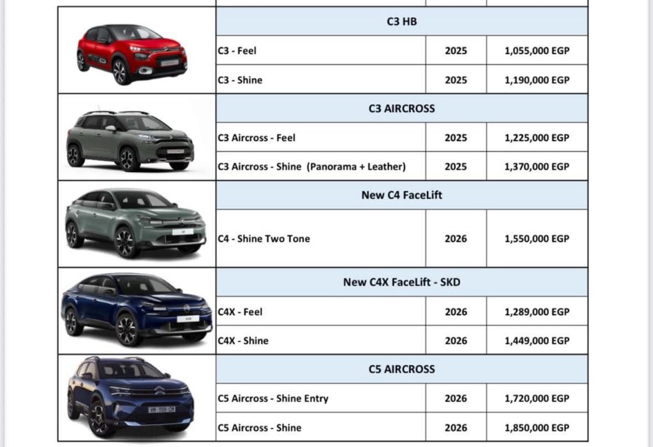 أسعار سيتروين بمصر
