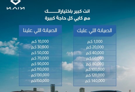 جدول صيانات كايي المجانية