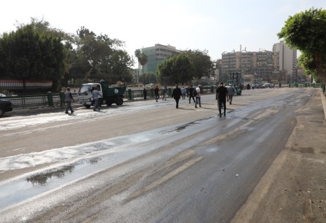 فتح الطريق أمام حديقة الأزبكية