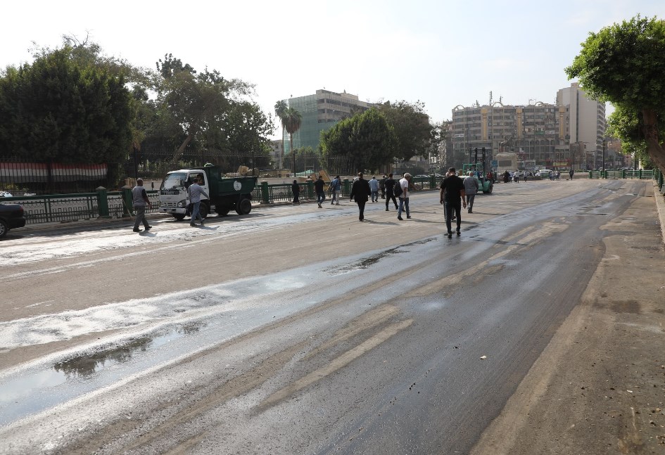 فتح الطريق أمام حديقة الأزبكية